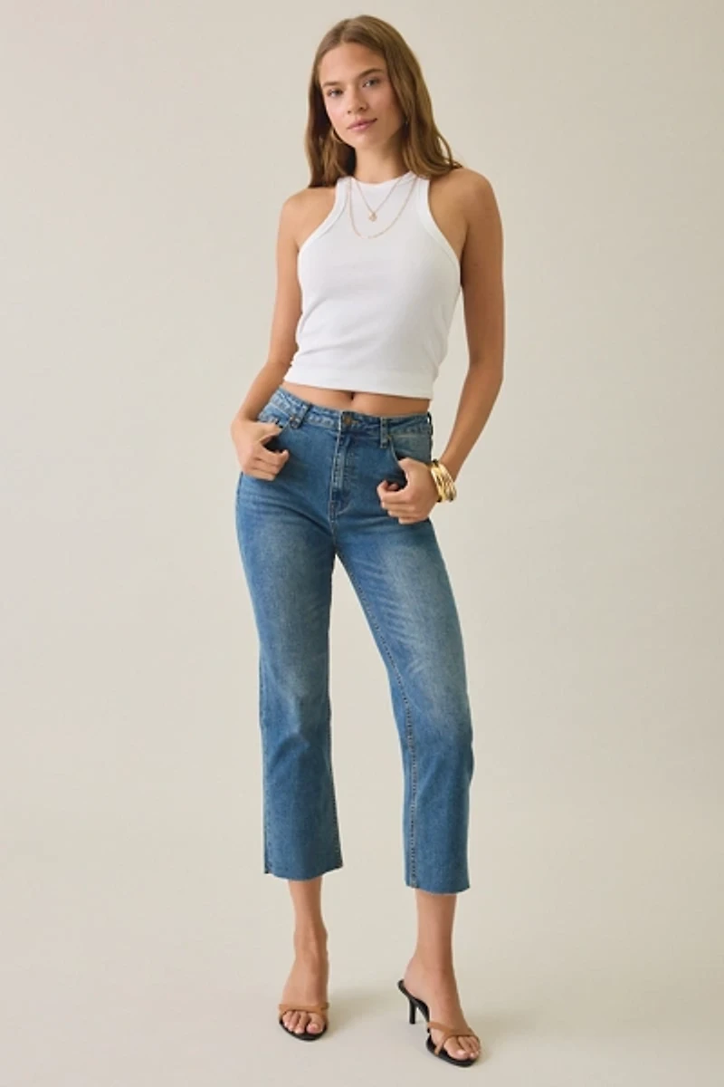 Lioness Slam Dunk Cropped Mid-Rise Slim Straight Jeans