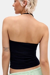 UO Cece Buckle Detail Keyhole Cutout Halter Top