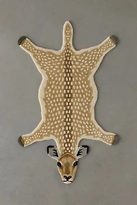 Antelope Shaped Tufted Wool Rug