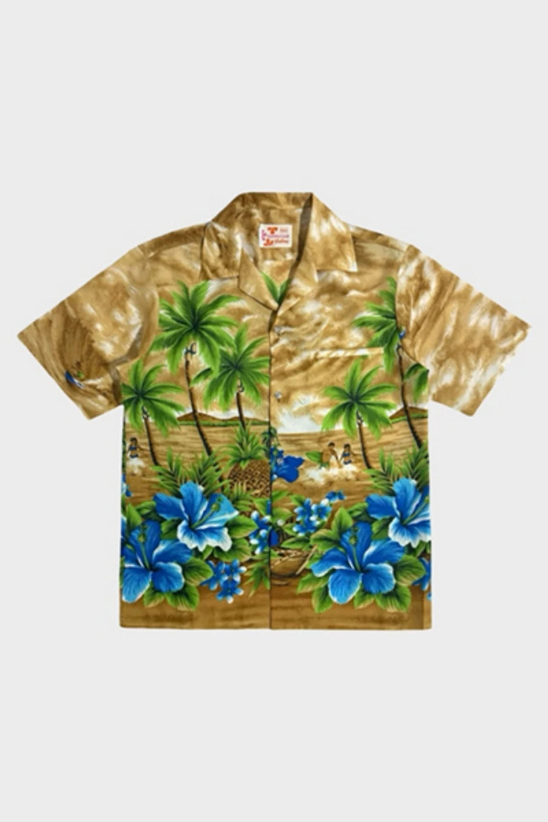 Vintage 1960's Sears Tropical Camp Collar Shirt