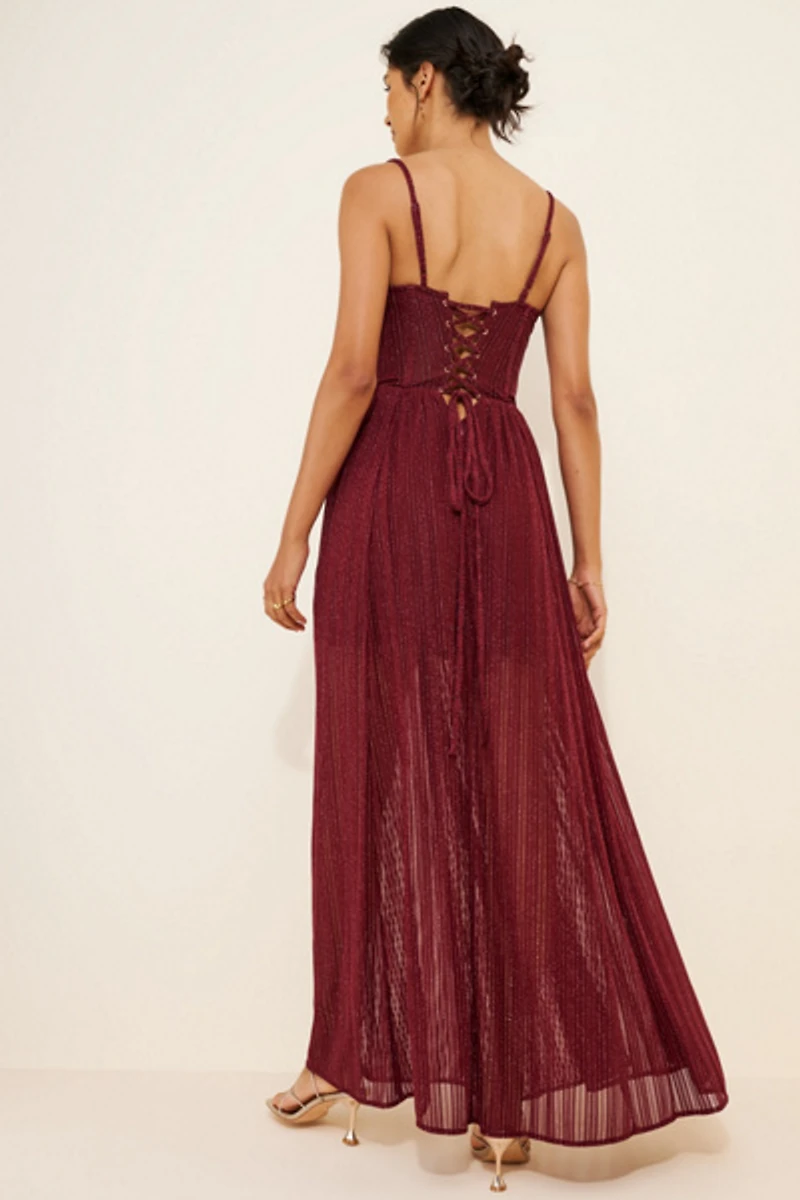 Dress Forum Metallic Corset Maxi