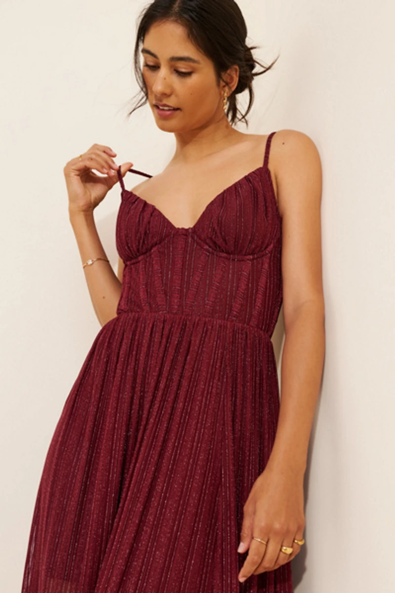 Dress Forum Metallic Corset Maxi