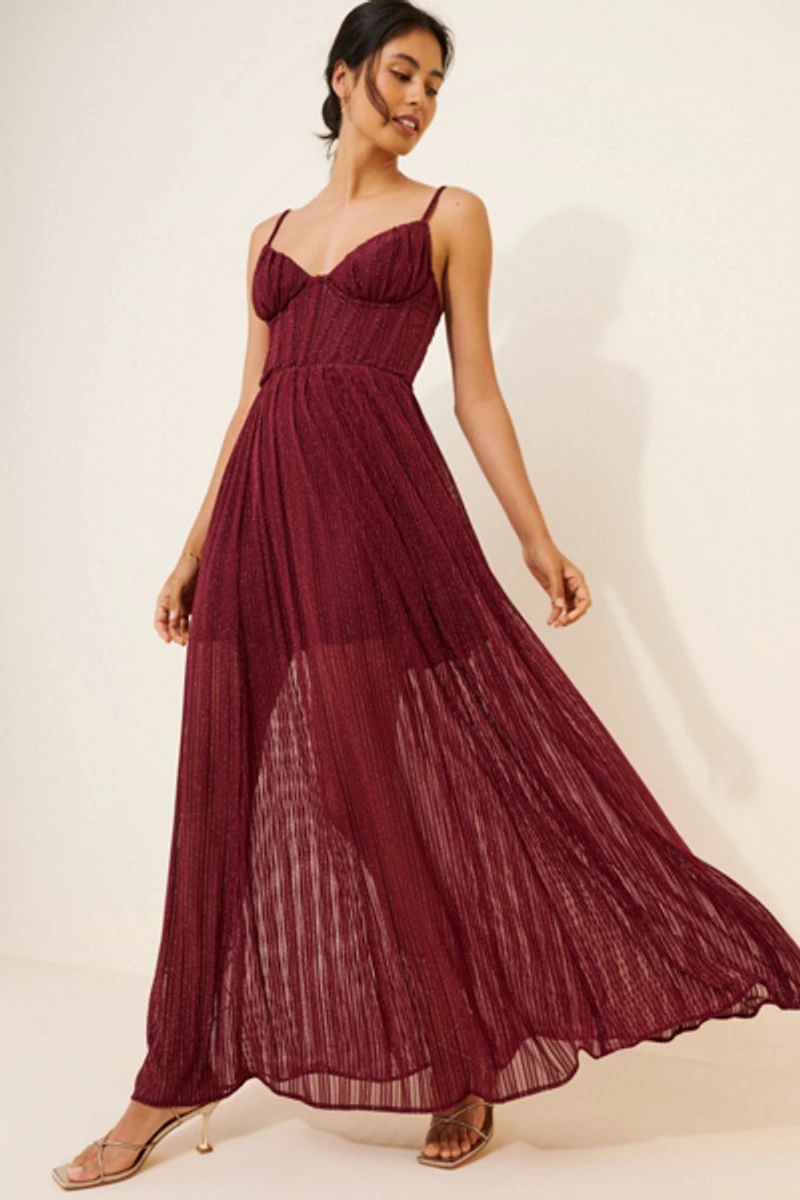 Dress Forum Metallic Corset Maxi