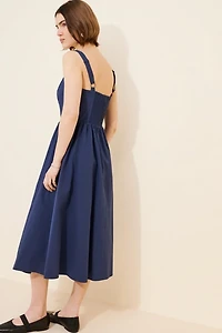 Lulu's Frankie Bow Front Poplin Dress