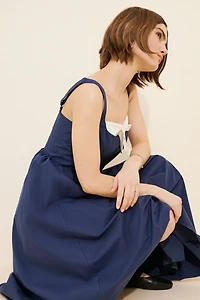 Lulu's Frankie Bow Front Poplin Dress