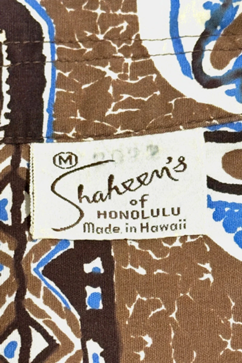 Vintage 1950's Shaheen's Of Honolulu Print Tropical Shirt