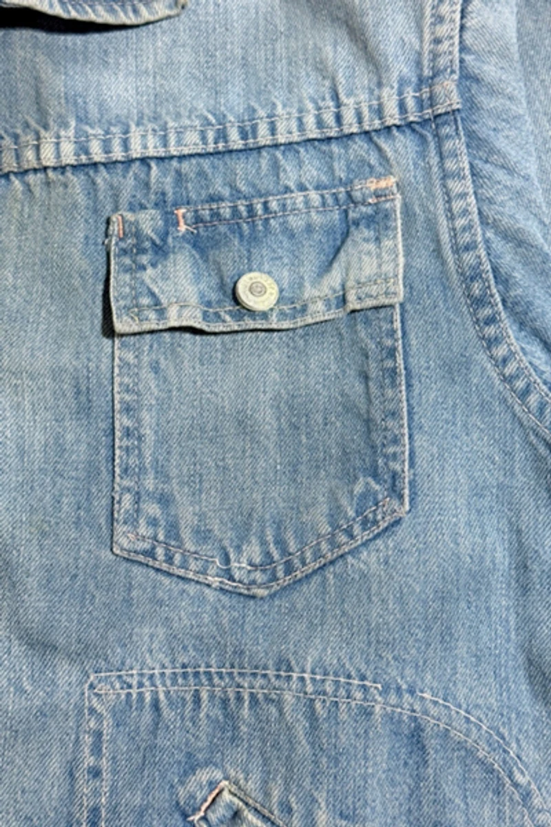 Vintage 1950's Ranchcraft Cropped Selvedge Western Denim Trucker Jacket