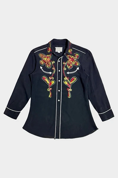 Vintage 1950's H Bar C Chainstitched Western Pearl Snap Shirt