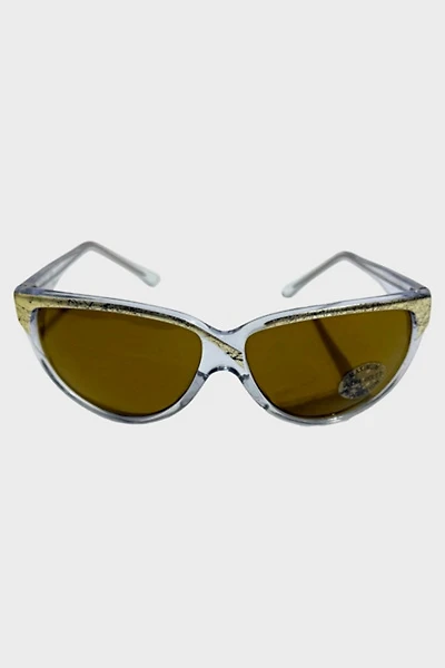 Vintage 1980’s Deadstock Gold Accent Oversized Cat Eye Sunglasses