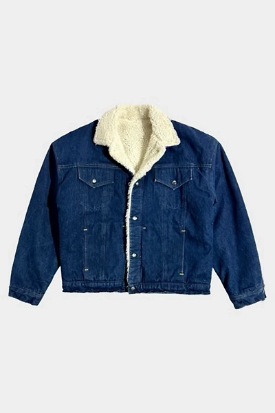 Vintage 1970’s Southwestern Reversible Sherpa Lined Denim Trucker Jacket