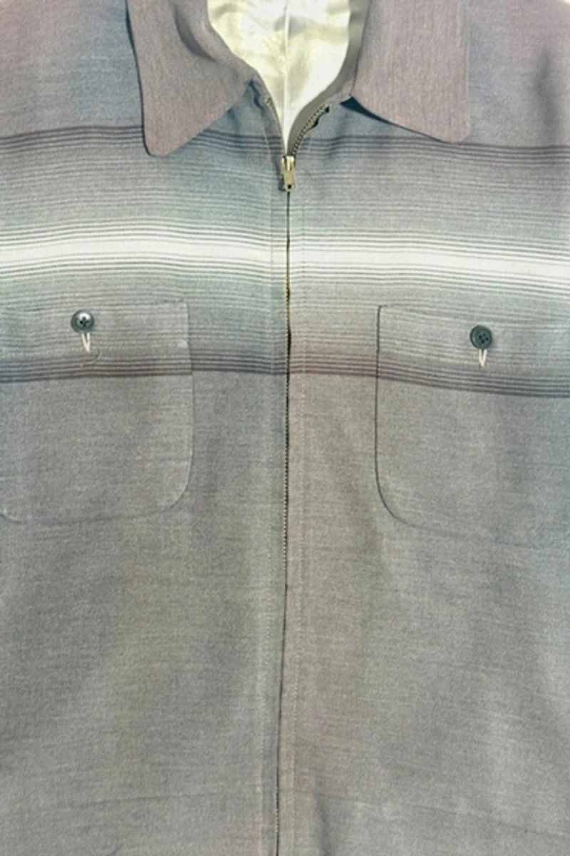 Vintage 1940's Sears Roebuck Saltillo Blanket Striped Zip Jacket