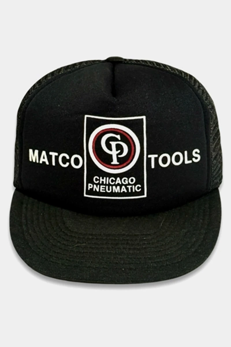 Vintage 1970's Matco Tools Black Foam & Mesh Trucker Hat