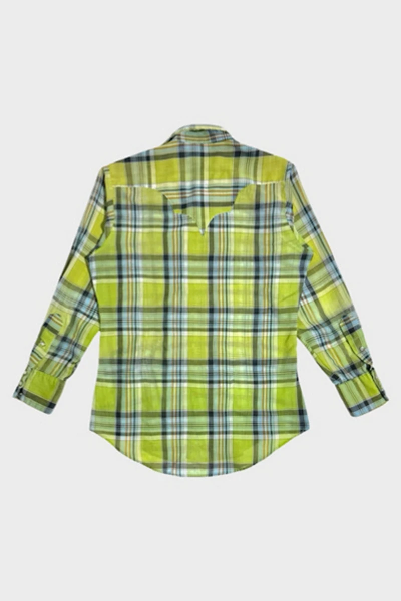 Vintage 1970’s Rockmount Ranch Wear Plaid Western Pearl Snap Shirt