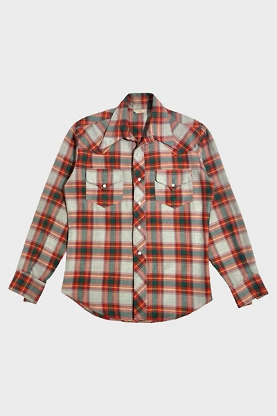 Vintage 1960’s Western Plaid Flannel Pearl Snap Shirt