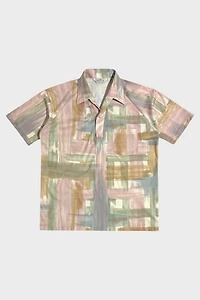 Vintage 1970’s Lilly Daché Pastel Brush Stroke Printed Shirt