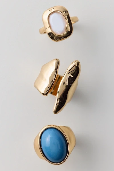 Chunky Stone Rings Set