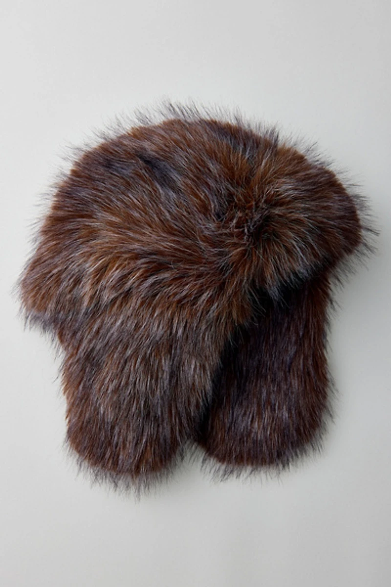 Blue Tip Faux Fur Trapper Hat