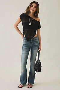 UO Bia Sheer Lace Asymmetric Off-The-Shoulder Poncho