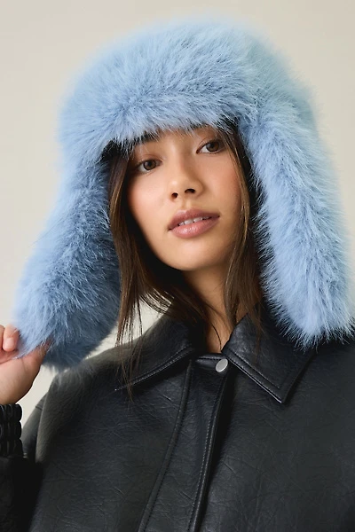 Fuzzy Faux Fur Trapper Hat