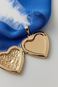 Eliza Heart Locket Ribbon Choker Necklace