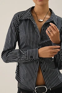 BDG Joanna Tailored Side-Tie Button-Down Shirt