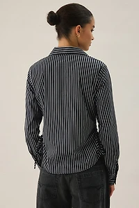 BDG Joanna Tailored Side-Tie Button-Down Shirt