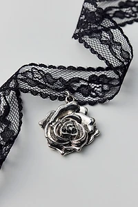 Lace Rosette Choker Necklace