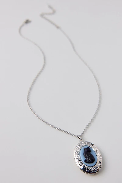 Black Cat Locket Necklace