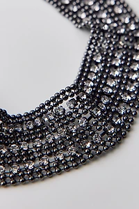 Blaine Rhinestone Metal Mesh Choker Necklace