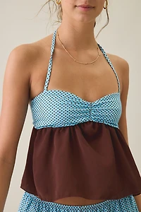 Dippin Daisys Linger Halter Neck Tie-Back Babydoll Top