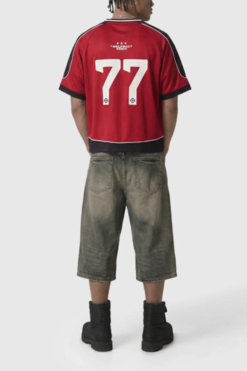 Aelfric Eden Boxy V-Neck Panel Jersey Tee