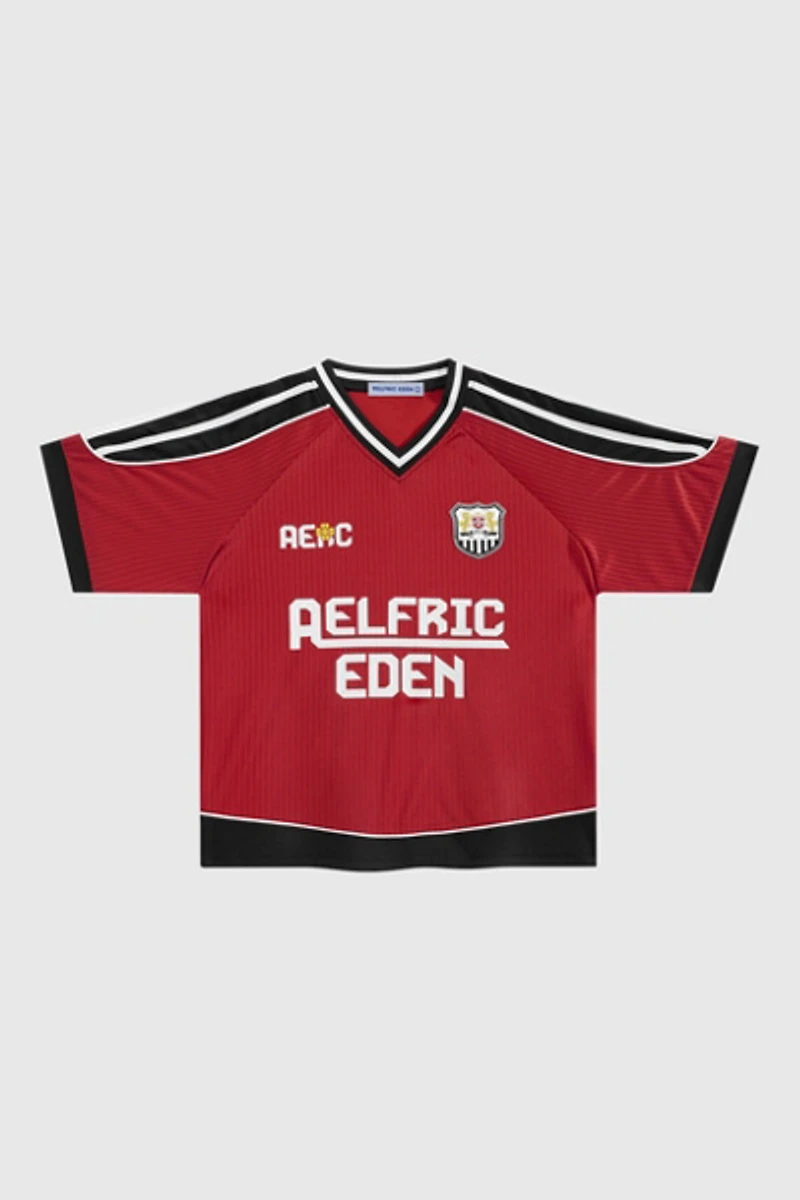 Aelfric Eden Boxy V-Neck Panel Jersey Tee