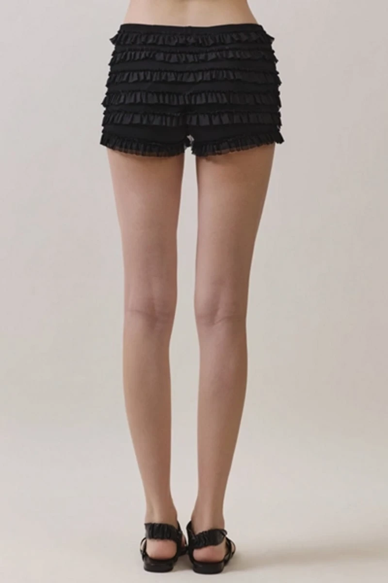 Personal Code Dahlia Ruffle Micro Shorts