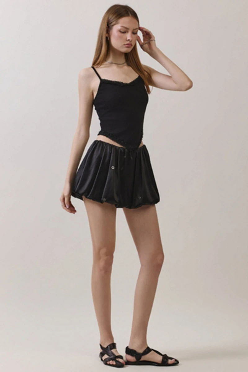 Personal Code Sasha Satin Bubble Skort