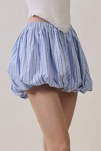 Personal Code Janie Pinstripe Bubble Mini Skirt