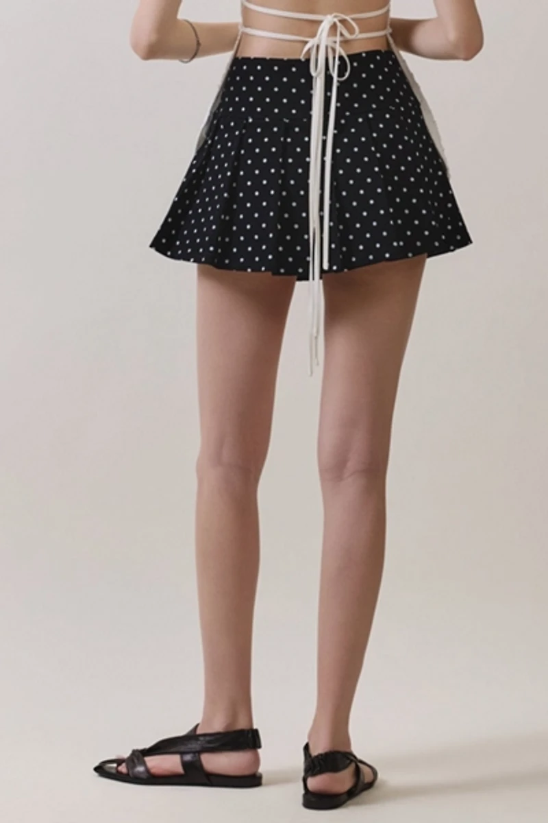 Personal Code Mabel Polka Dot Pleat Mini Skort