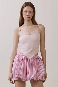 Personal Code Anya Lace Trim Ribbed Tank Top