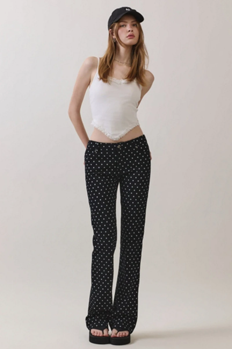 Personal Code Mabel Polka Dot Bootcut Pants