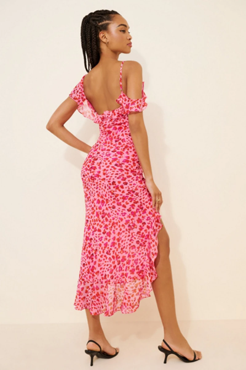 Dress Forum Wild Rose Asymmetrical Ruffle