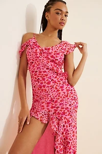 Dress Forum Wild Rose Asymmetrical Ruffle