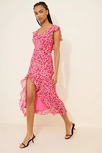 Dress Forum Wild Rose Asymmetrical Ruffle