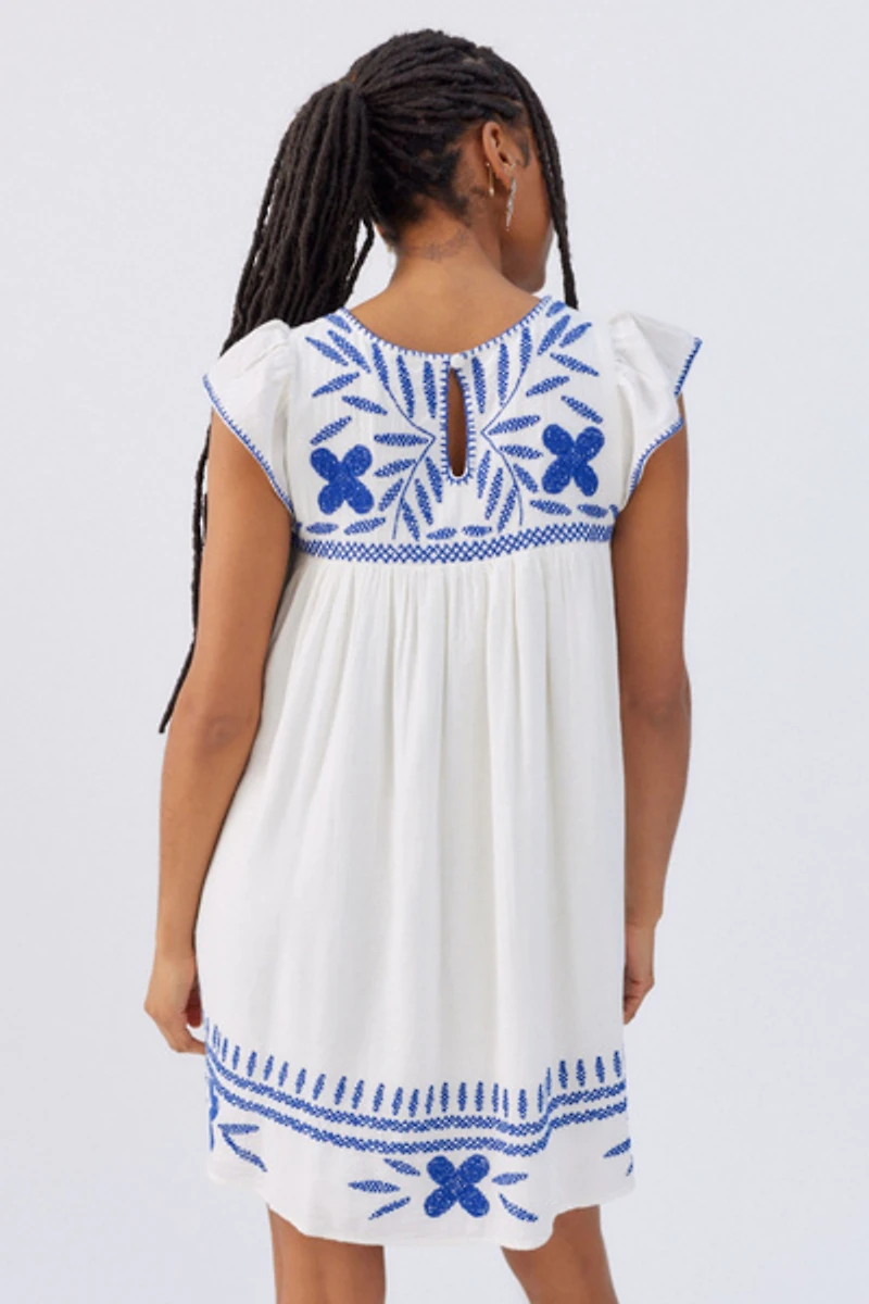 Corsica Embroidered Mini Dress