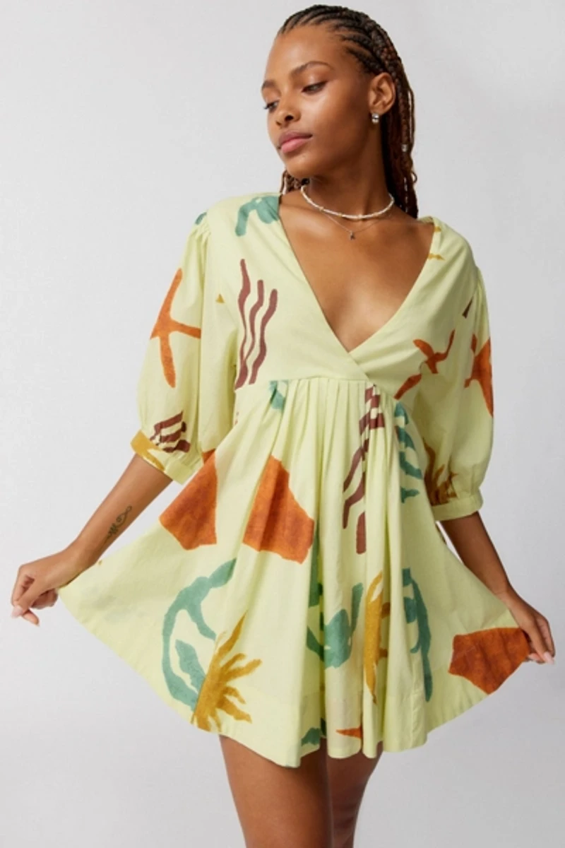 Vero Shapeless V-Neck Mini Dress