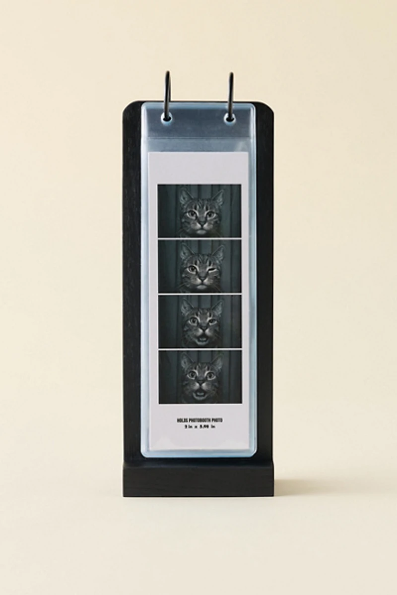 Tabletop Wood Flip Photo Strip Picture Frame