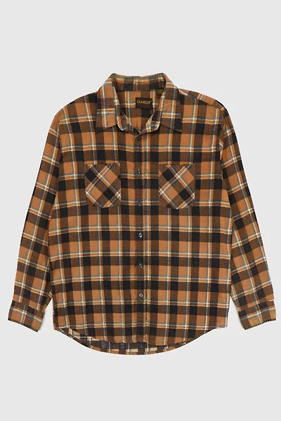 Vintage Brown Plaid Button-Down Shirt