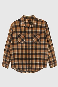 Vintage Brown Plaid Button-Down Shirt