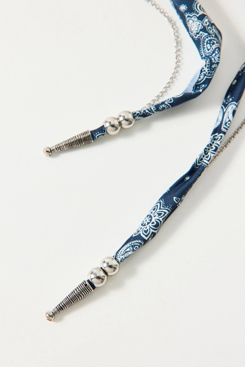 Bandana Layered Bolo Wrap Necklace