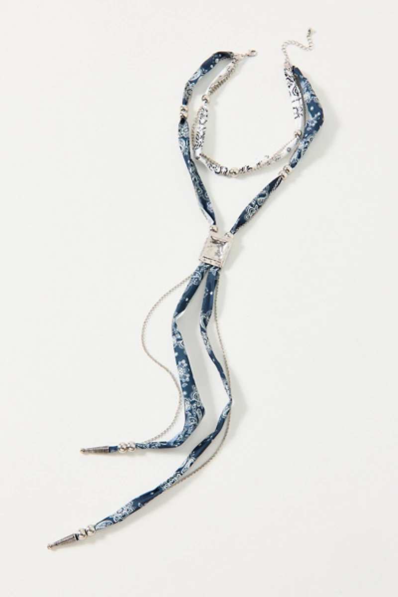 Bandana Layered Bolo Wrap Necklace