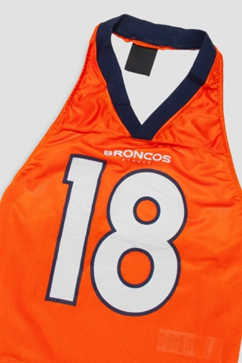 Frankie Collective Rework Denver Broncos Football Halter Top