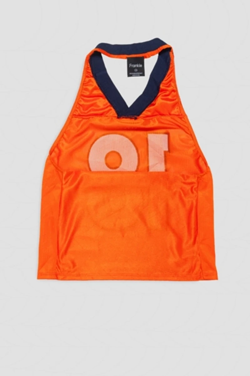 Frankie Collective Rework Denver Broncos Football Halter Top
